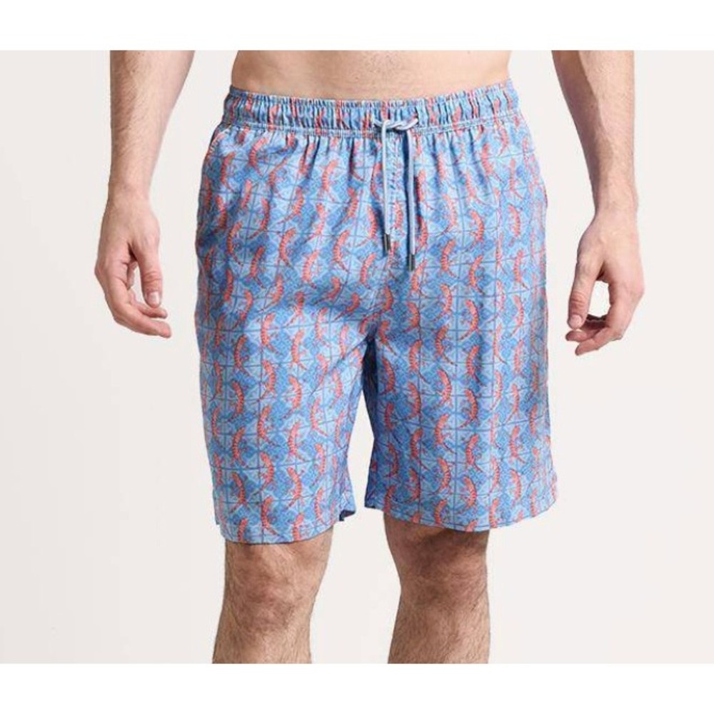 Peter Millar Lizard Swim Trunks Print Seaside Collection Blue Mens 2XT‎ Tall